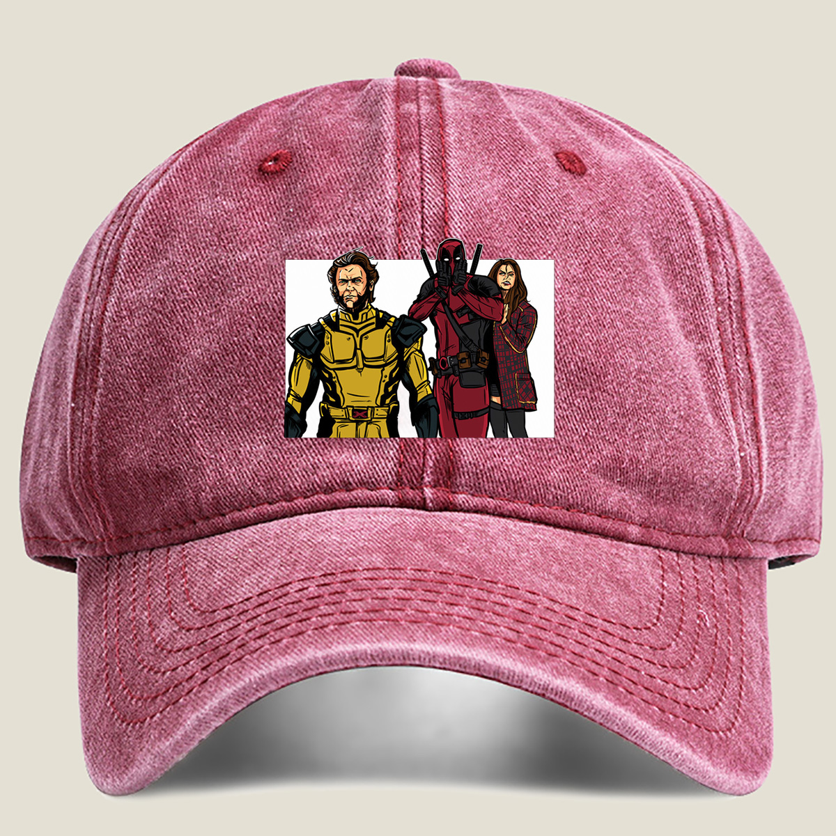 X-Men: Wolverine, Deadpool, and Jean Grey - Washed Denim - Baseball Cap