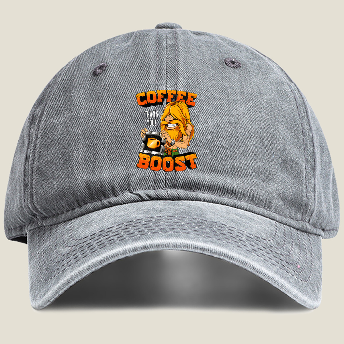 Coffee Boost - Thank You! - Washed Denim - Baseball Cap