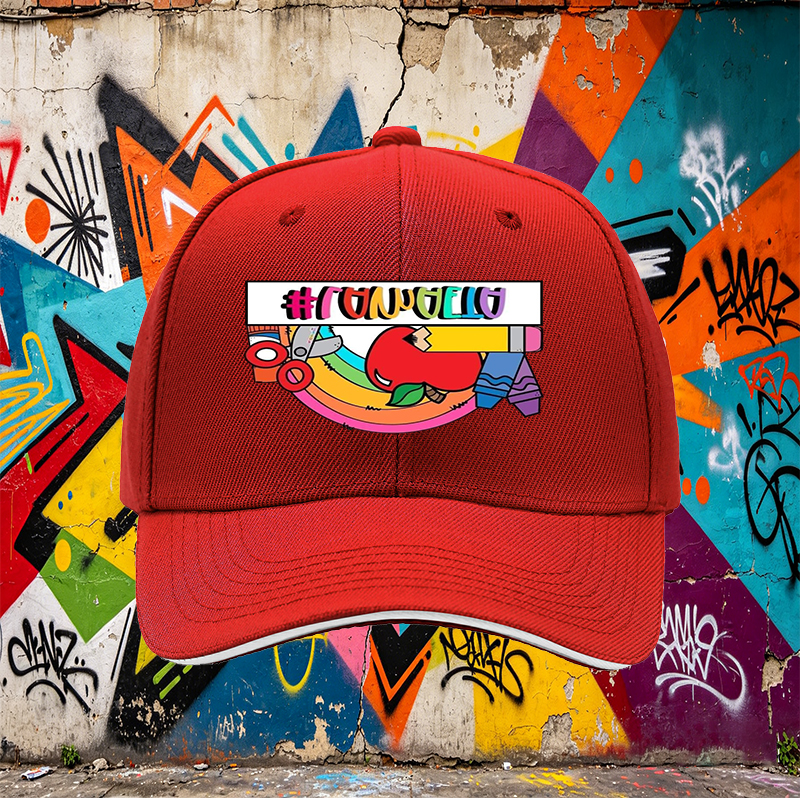 Unisex Classic Sandwich Hat with Rainbow Apple Art Print #LAMAAETA - Perfect for School Events, Art Classes, and Creative Outings - Ideal for Students, Teachers, and Art Enthusiasts