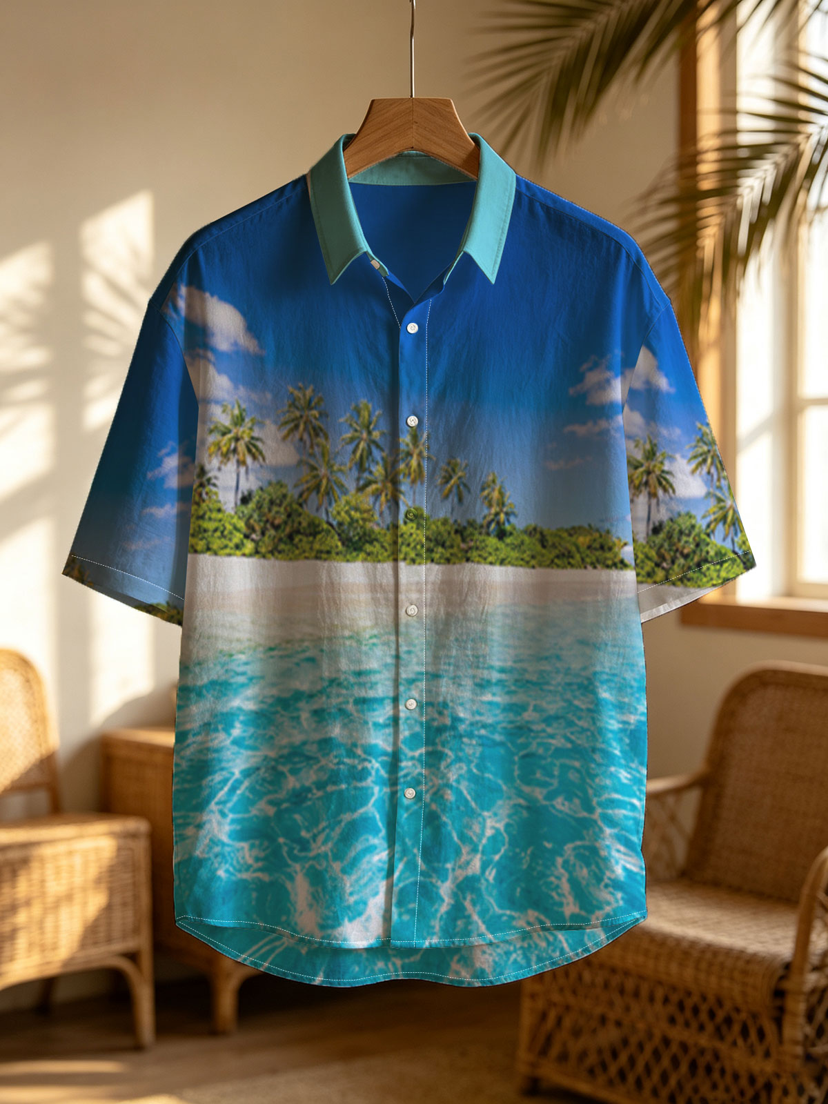 Crystal Clear Waters and Palm Trees on a Tropical Beach -  Shirt