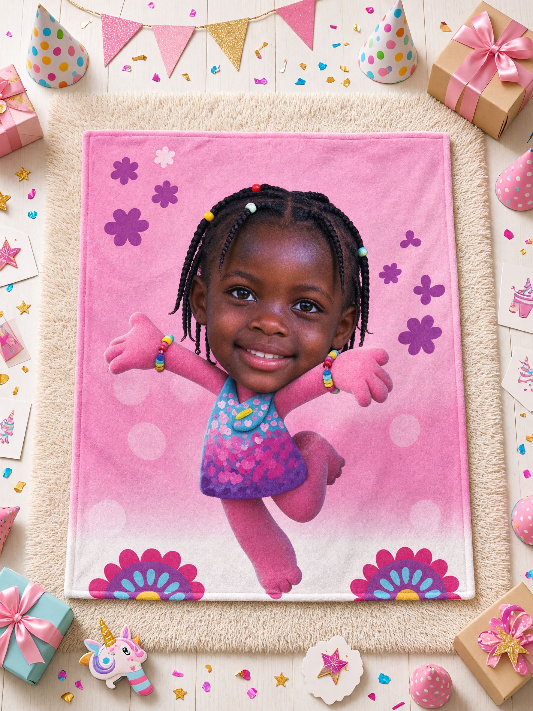 Custom Face Photo Flannel Throw Blanket Personalized Picture Fleece Bed Throw for Kids Cozy Warm Keepsake Gift