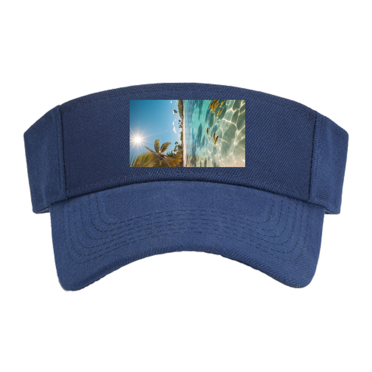 Tropical Beach with Palm Trees and Clear Water -  Visor cap