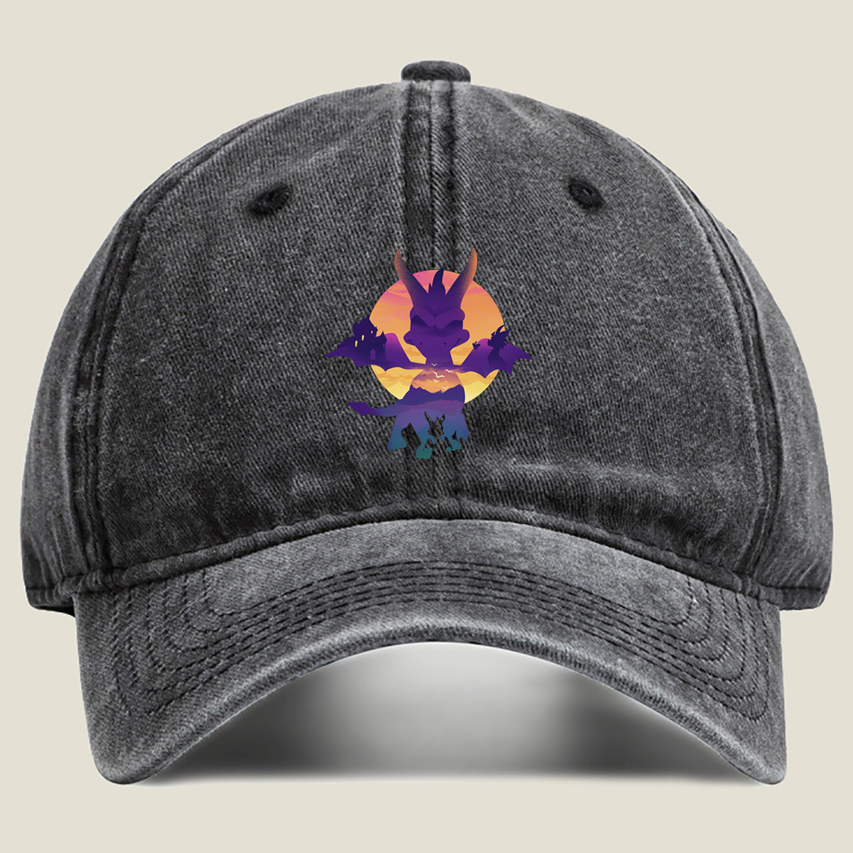 Spyro the Dragon: Sunset Silhouette - Washed Denim - Baseball Cap