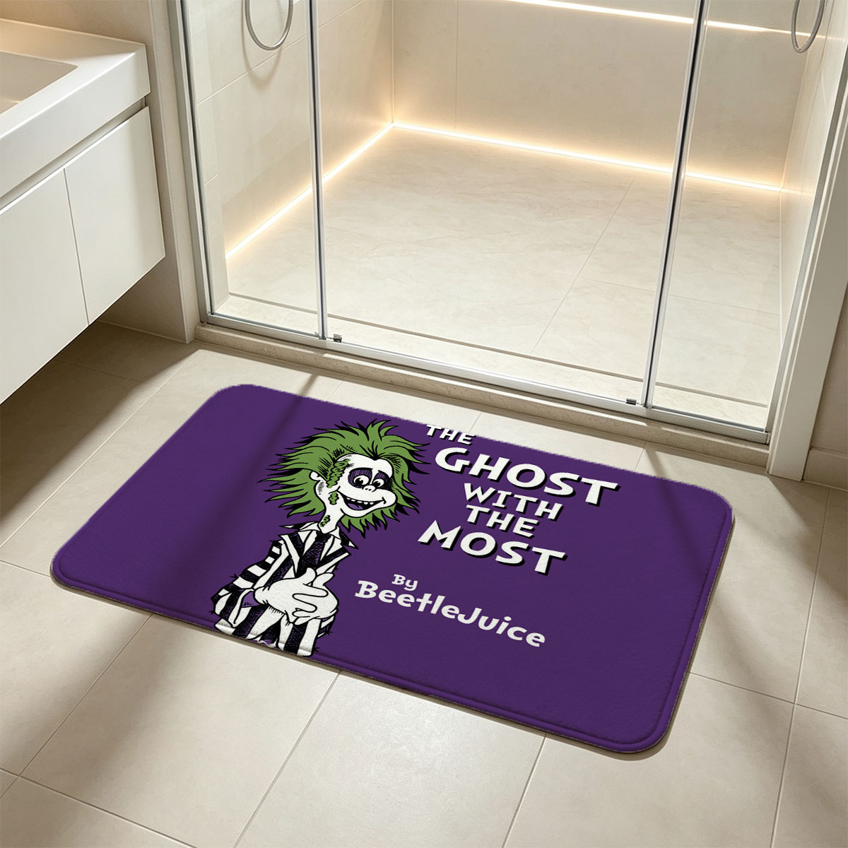 BeetleJuice: The Ghost with the Most - Flannel floor mat