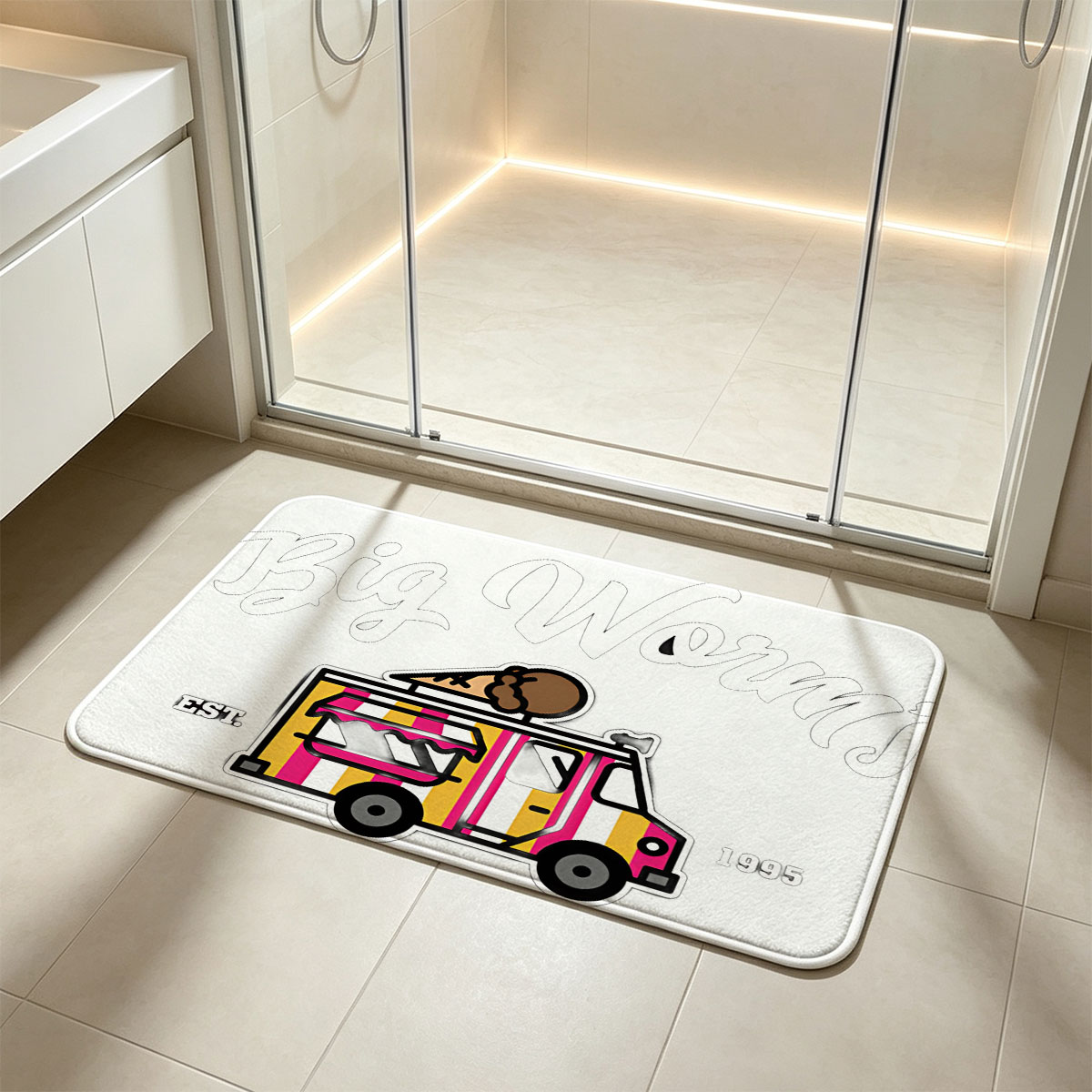 Big Worm's Ice Cream Truck EST. 1995 - Flannel floor mat