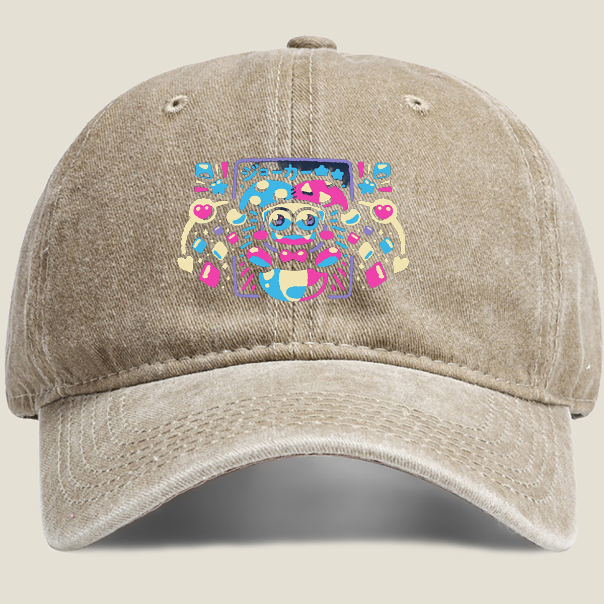 Joker Character Art Design - Washed Denim - Baseball Cap