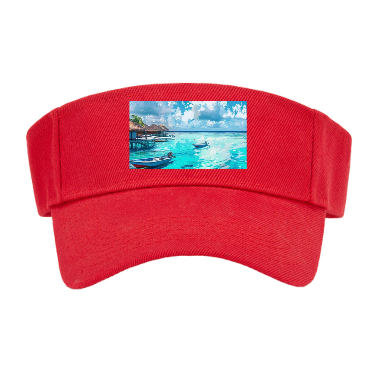 Crystal Clear Waters and Boats Under a Summer Sky -  Visor cap