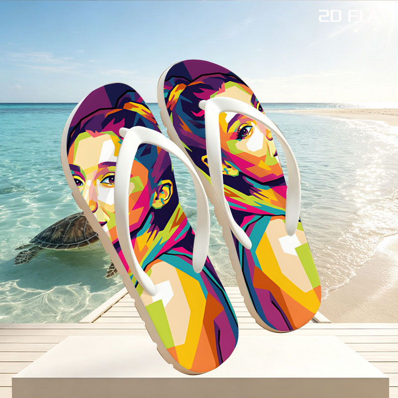 Ariana Grande Pop Art Portrait -  flip-flops