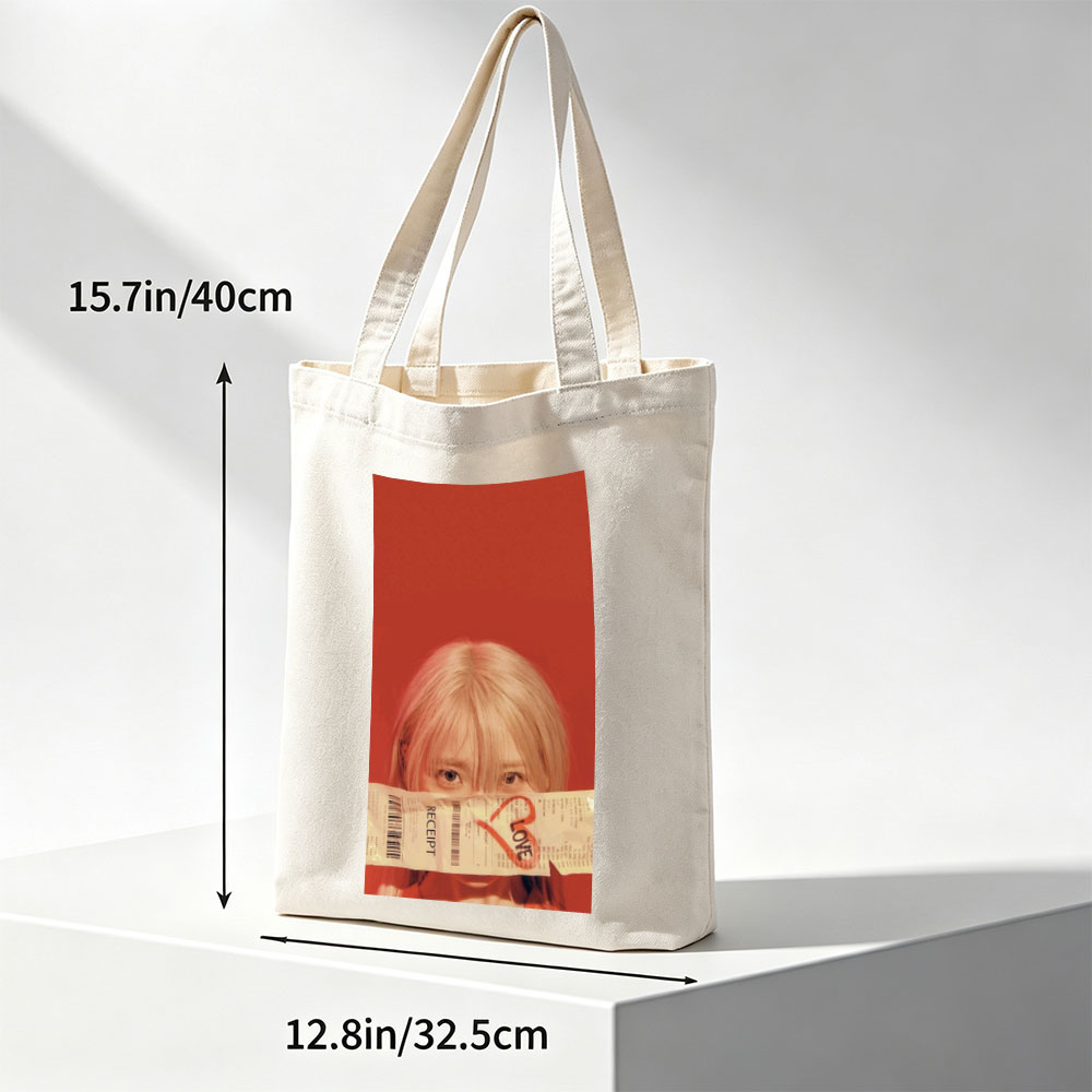 Lisa Blackpink Love Receipt Red Background Close Up - Canvas tote bags