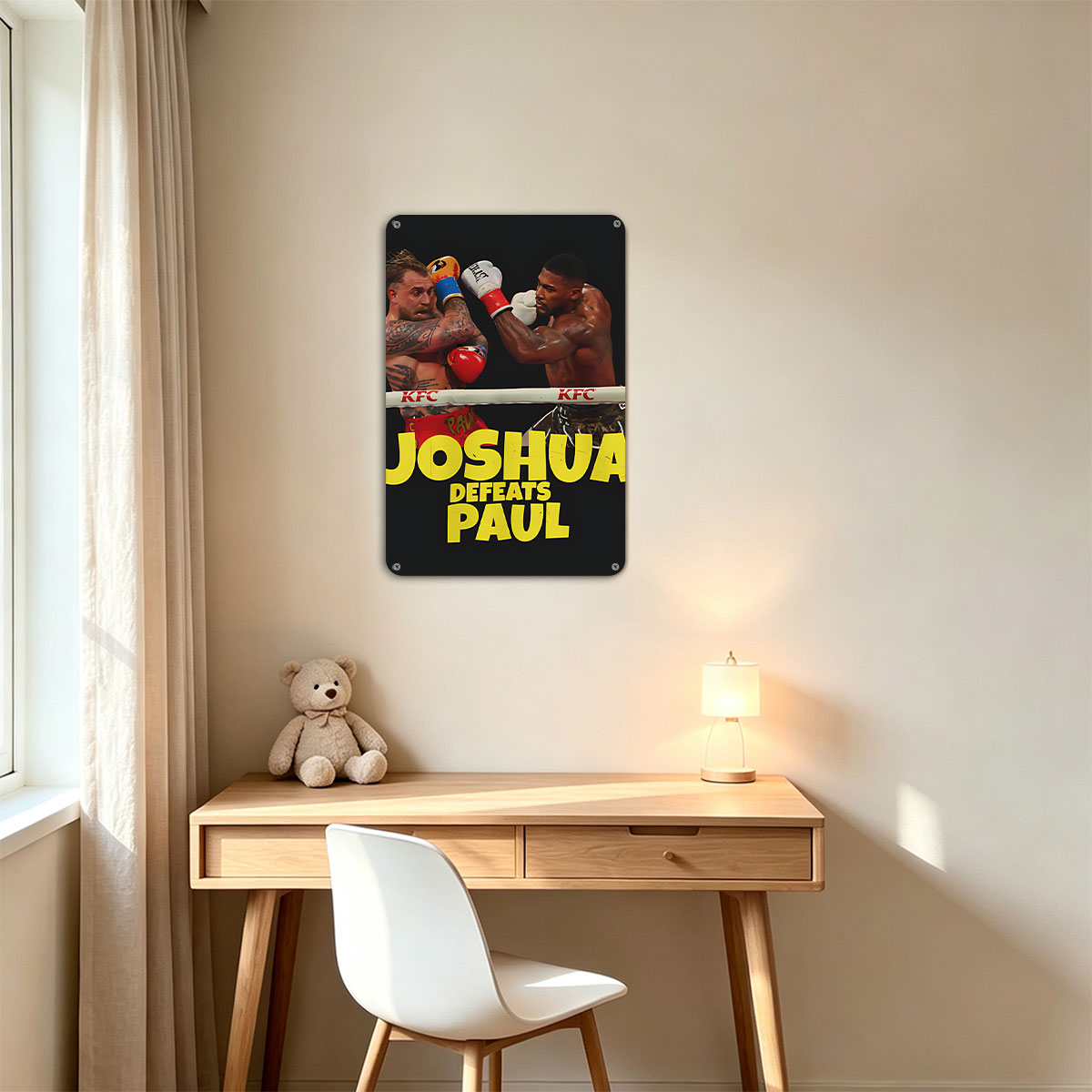 Joshua Defeats Paul in Epic Boxing Match - painting