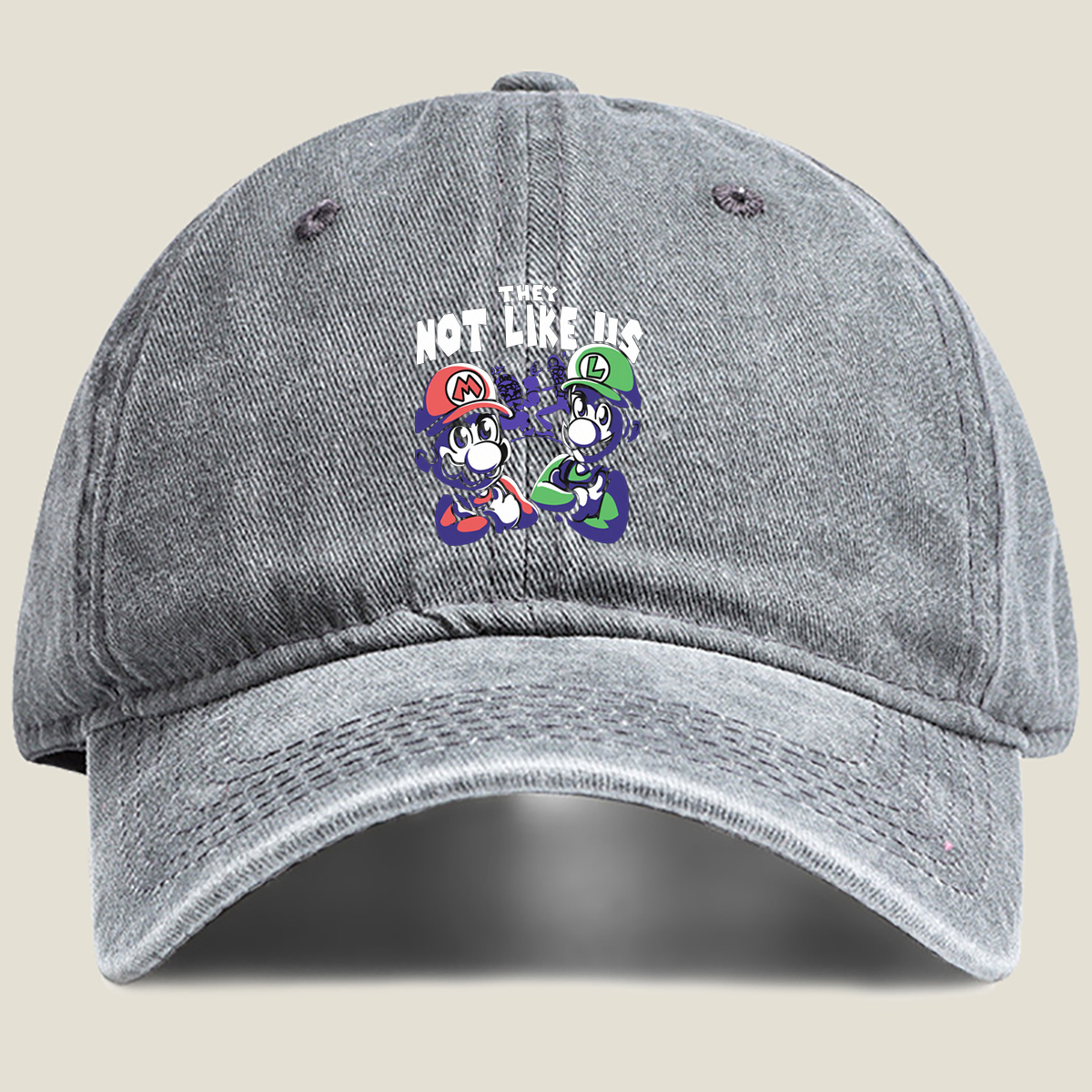 Mario and Luigi: They Not Like Us - Washed Denim - Baseball Cap
