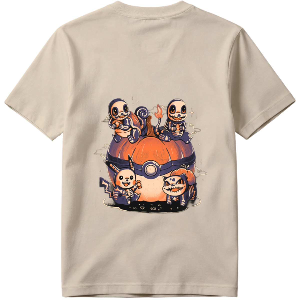 Pokémon: Skeleton Eeveelutions on a Pokéball Pumpkin - Tee
