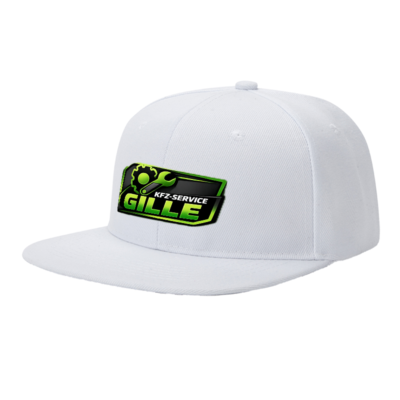 Flat Brim Baseball Cap KFZ-SERVICE GILLE Logo Print Streetwear Underground Skate Style Hat for Basketball Court Skate Park Urban Riders and Hip Hop Artists