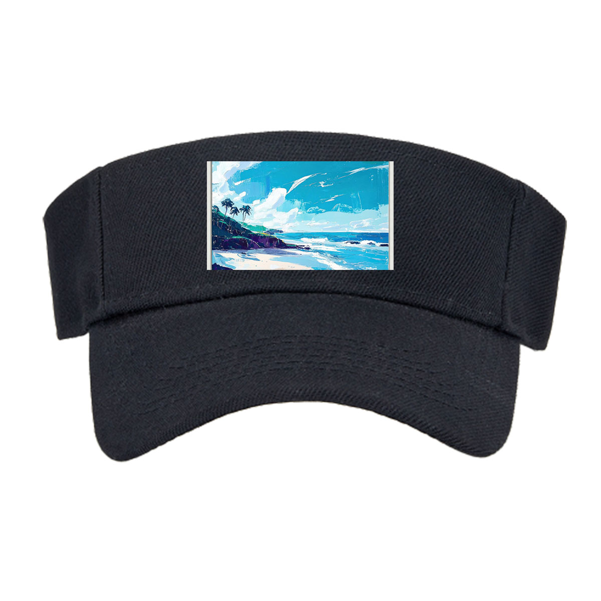 Tropical Beach with Palm Trees and Blue Sky -  Visor cap