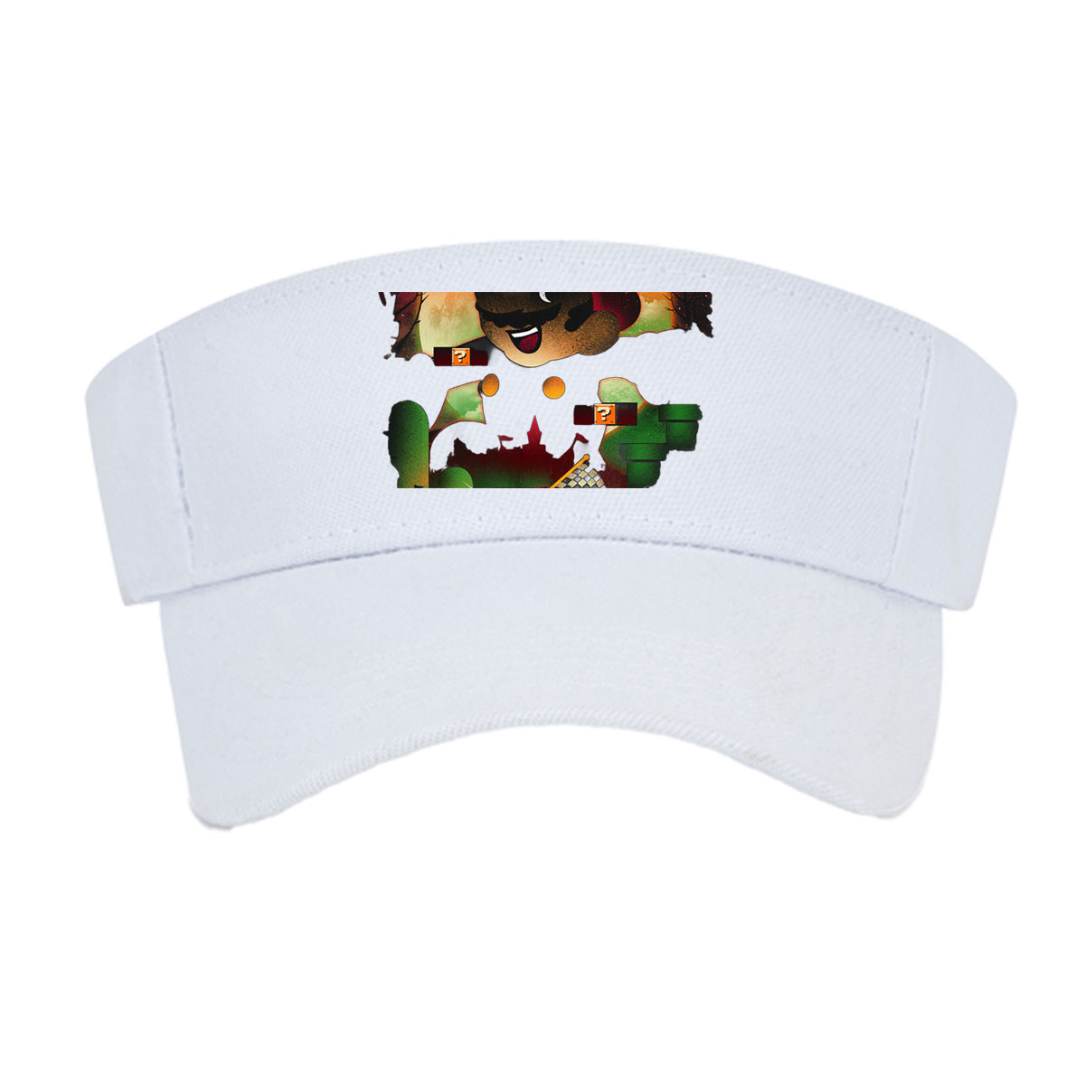 Mario and Luigi in a spooky adventure with question blocks and a checkered flag -  Visor cap