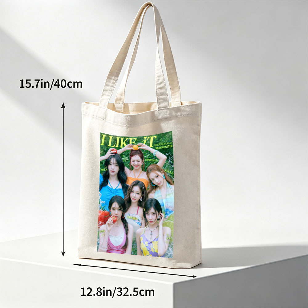 BABYMONSTER Summer Vibes in Colorful Outfits with Fruits and Nature Background - Canvas tote bags
