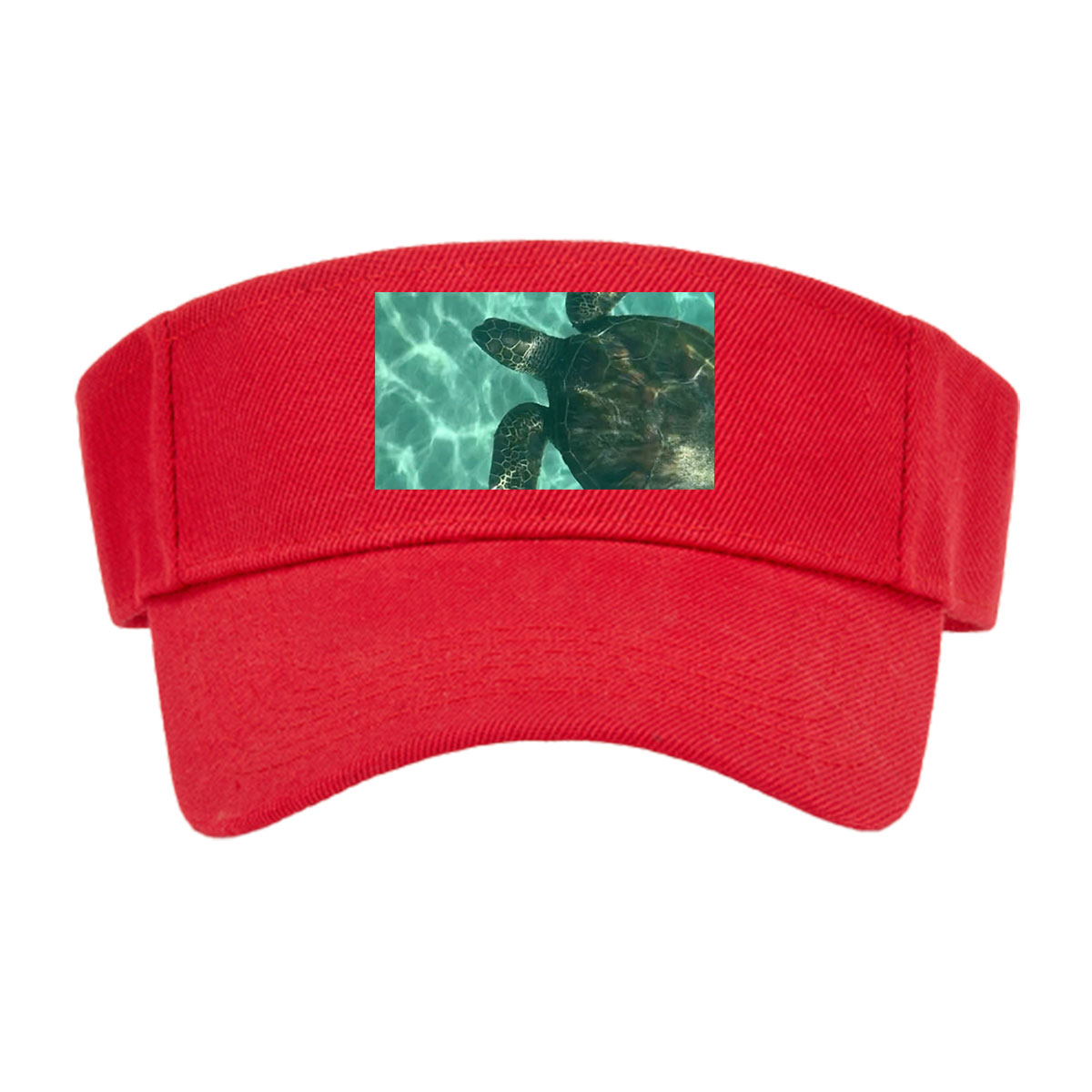 Sea Turtle Swimming Among Tropical Flowers in Clear Water -  Visor cap