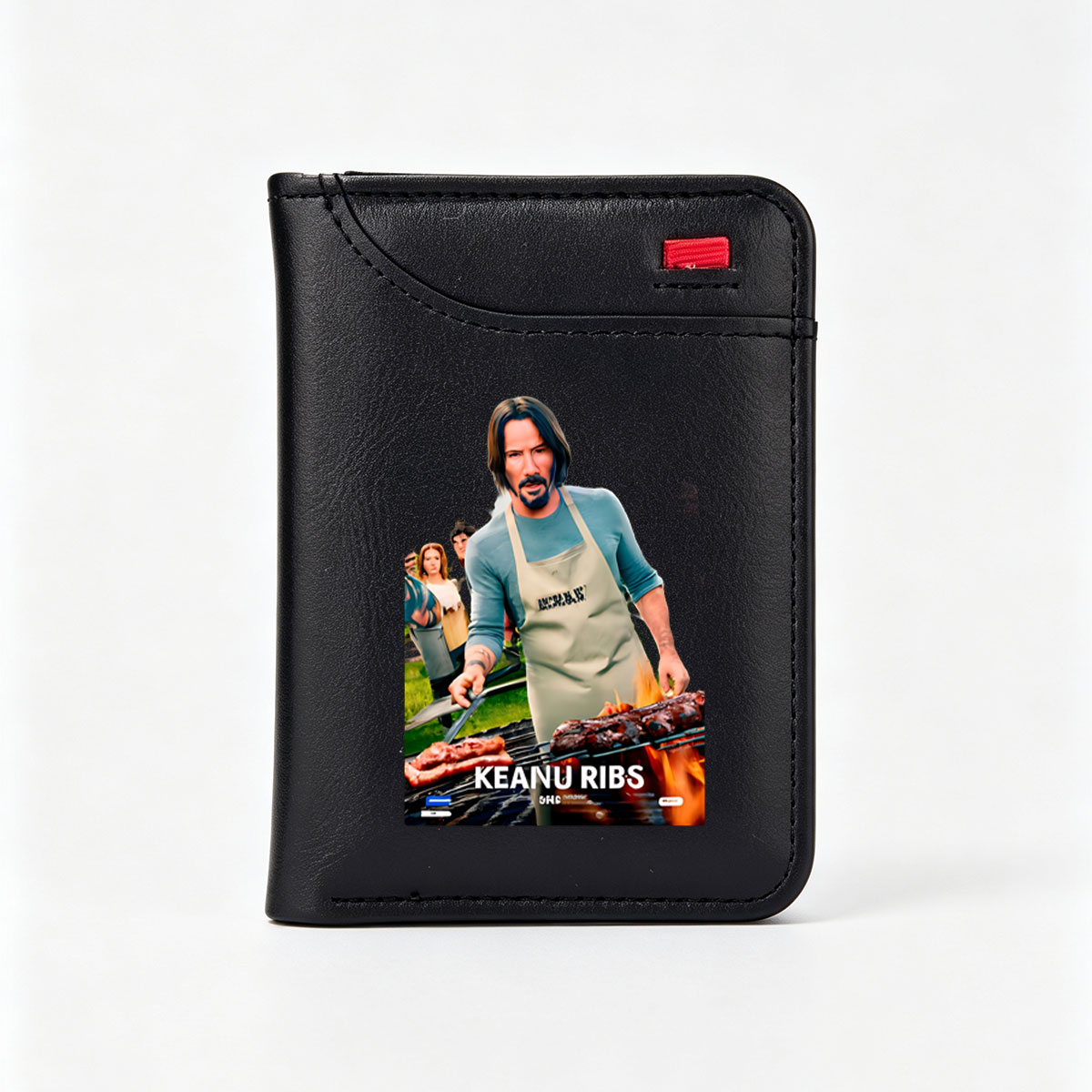 Keanu Reeves Grilling Ribs at BBQ Party - Vertical Style Wallet