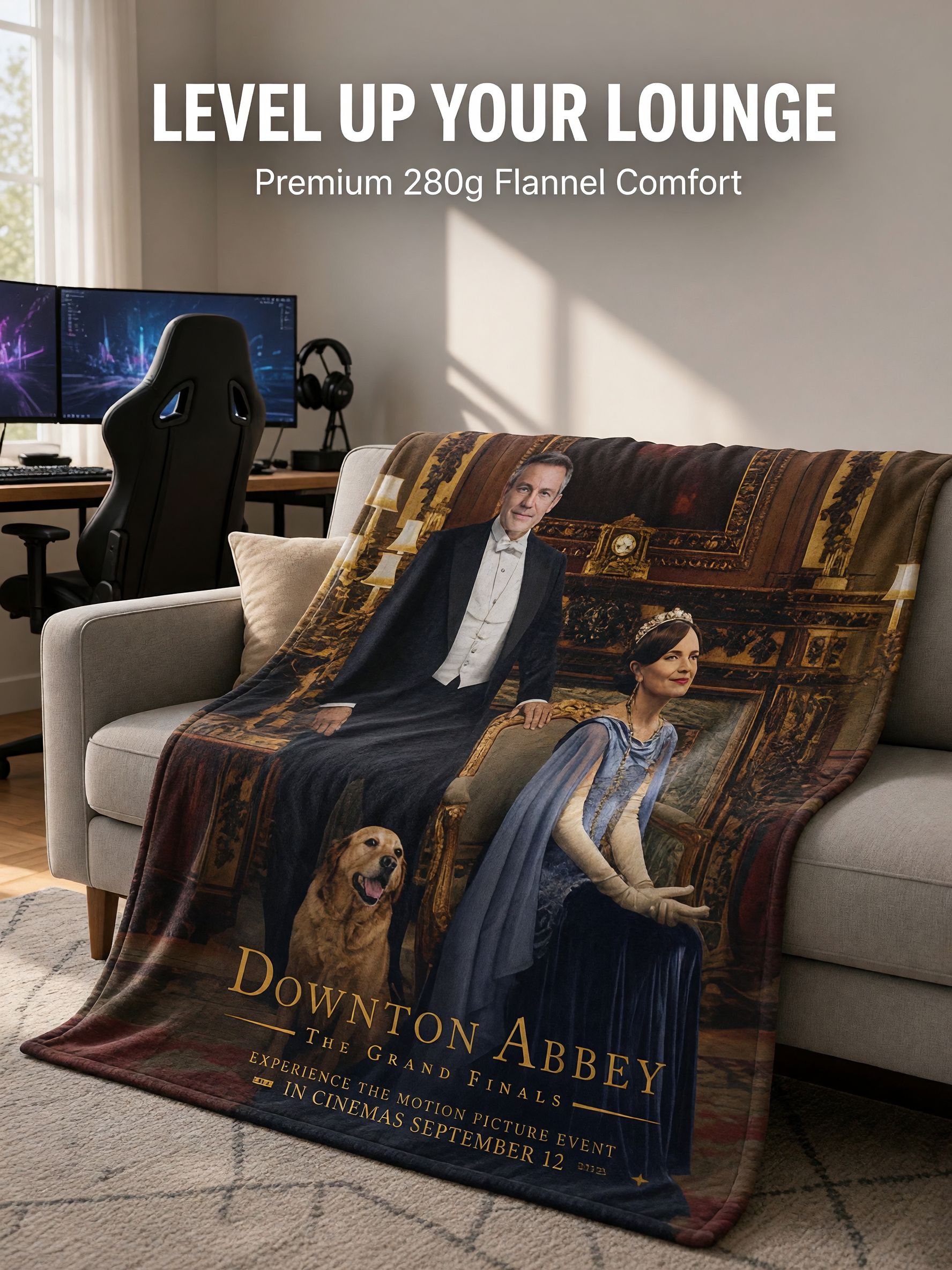Personalized Photo Blanket Custom Face Picture Throw Ultra Soft Anti-Pilling Flannel Fleece for Bed Couch Cozy Gift