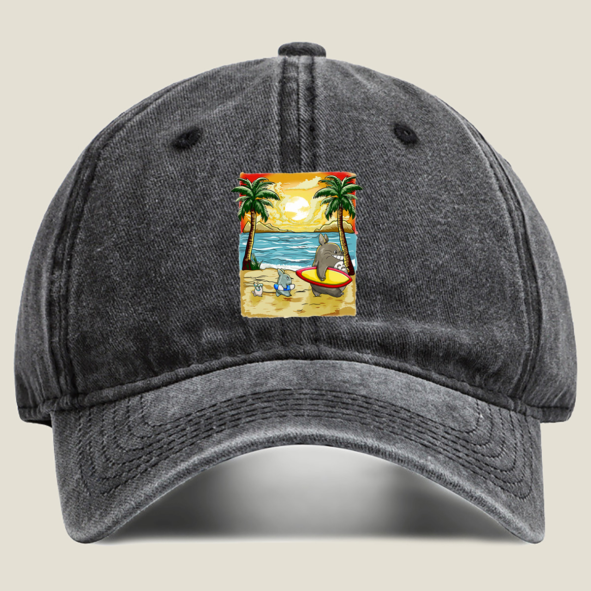Pokémon: Slowpoke and Friends at the Beach - Washed Denim - Baseball Cap