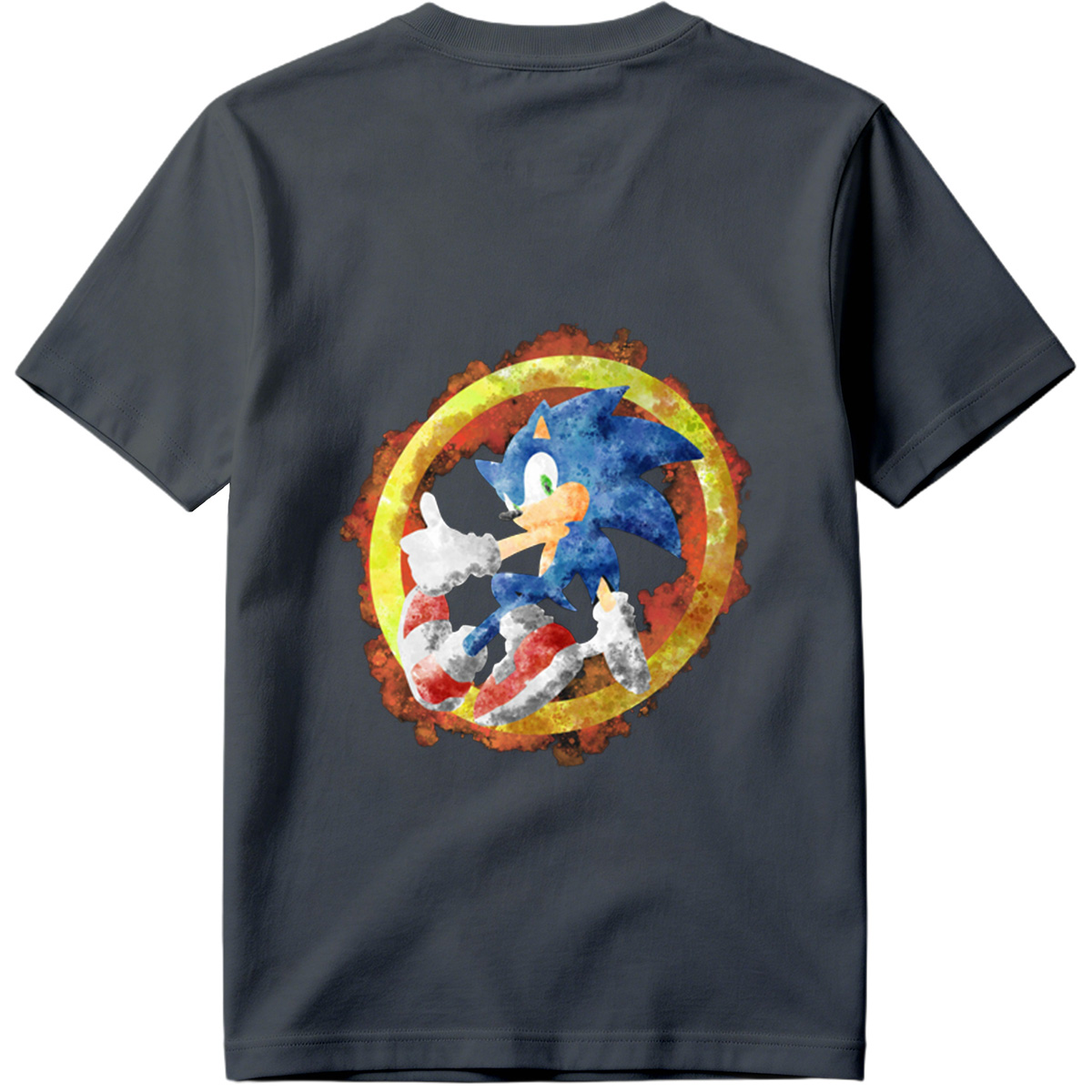 Sonic the Hedgehog in Watercolor Style - Tee
