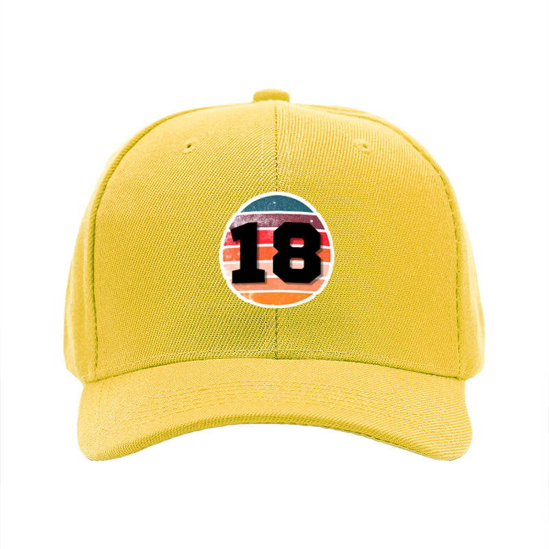 1pc New Baseball Cap with Number 18 Retro Stripe Print Unisex Adjustable Hat for Outdoor Activities and Casual Wear Adults Fashion Accessory
