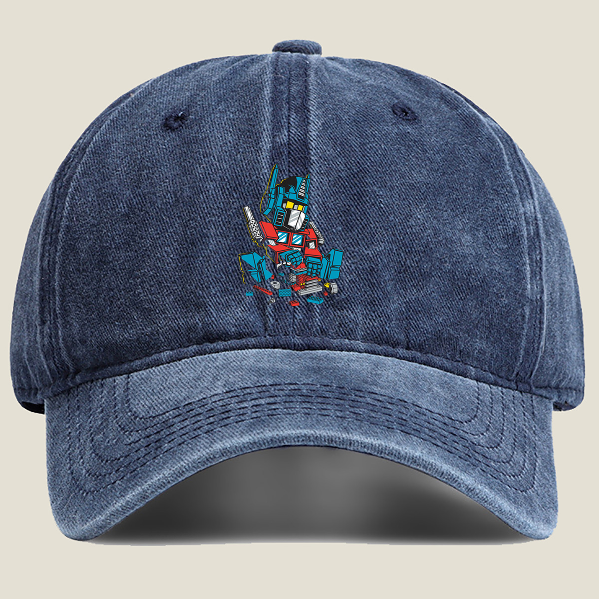 Transformers Optimus Prime LEGO Style - Washed Denim - Baseball Cap