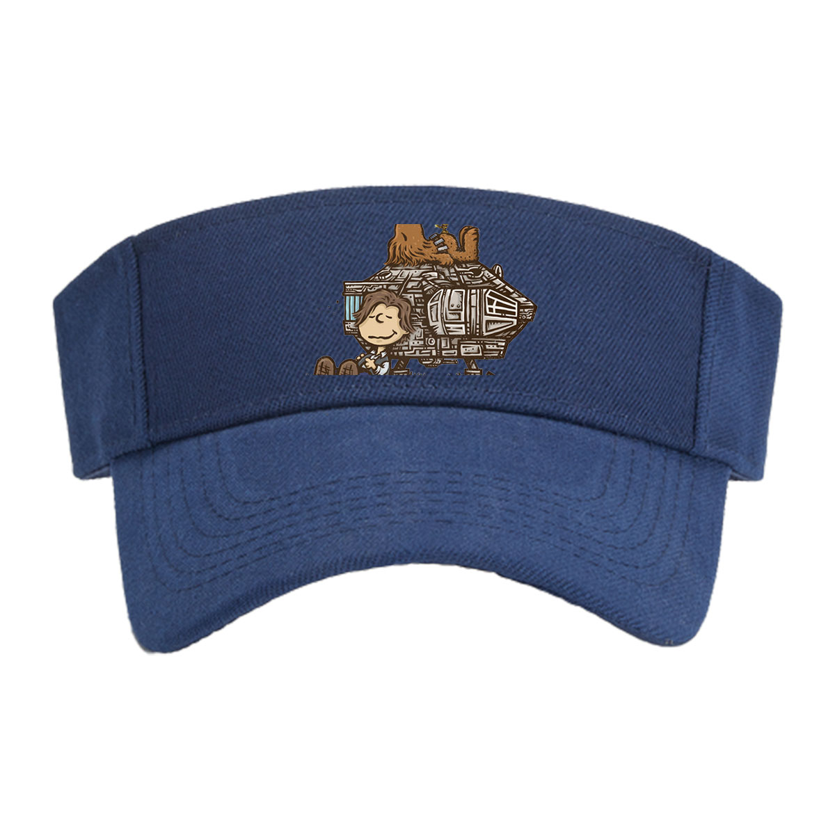 Luke Skywalker, Chewbacca, and C-3PO on a Millennium Falcon Cartoon -  Visor cap