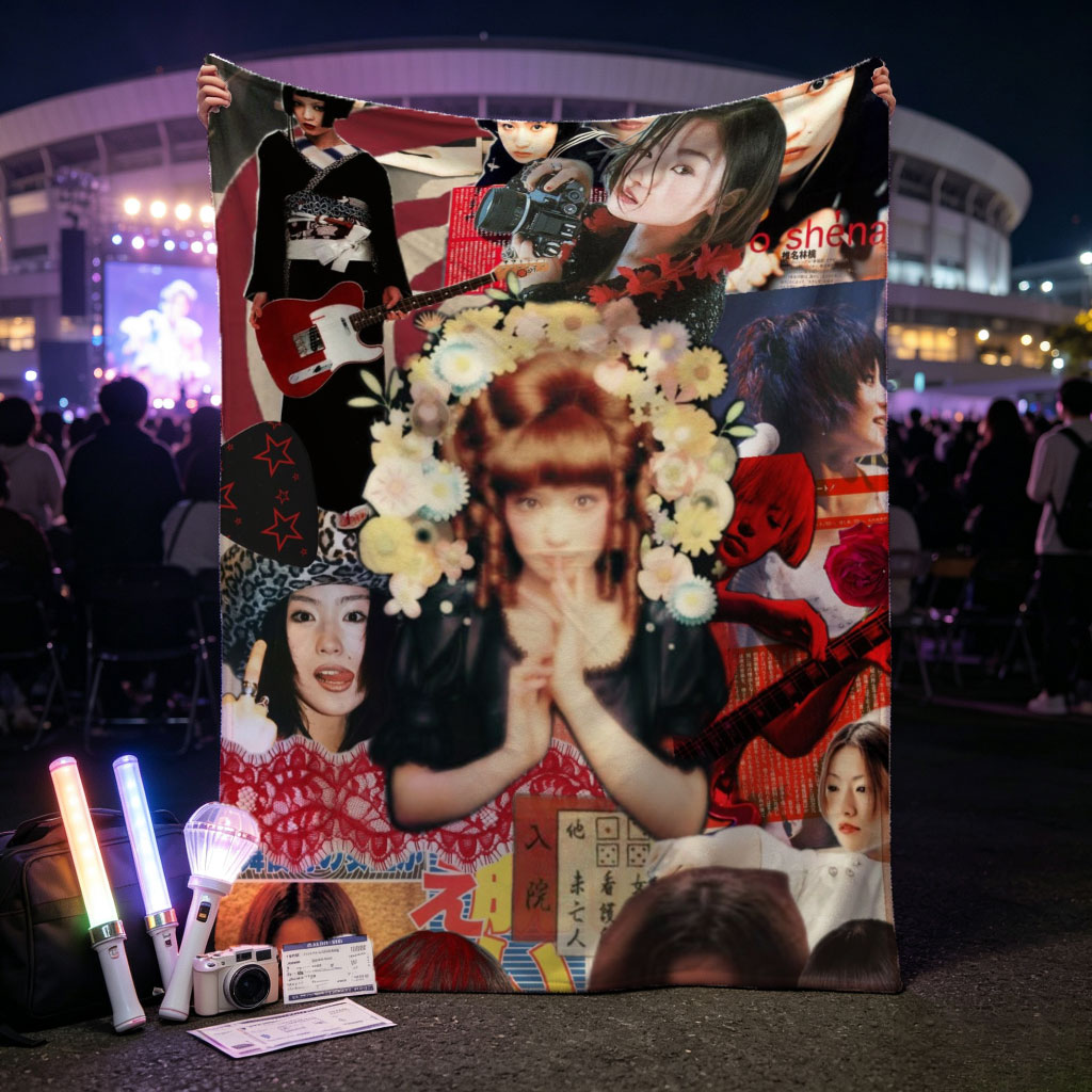 Shena Ringo Collage - A Vibrant Montage of Music, Fashion, and Artistic Expression - Blankets