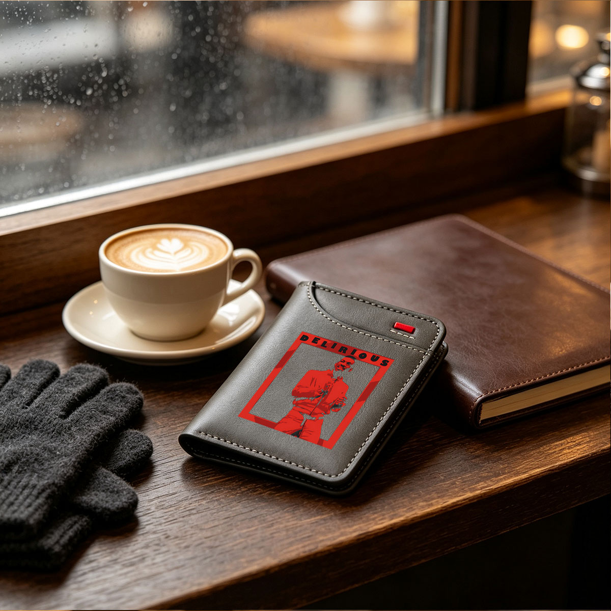 Delirious: A Stand-Up Comedy Performance by a Male Comedian on Stage - Vertical Style Wallet