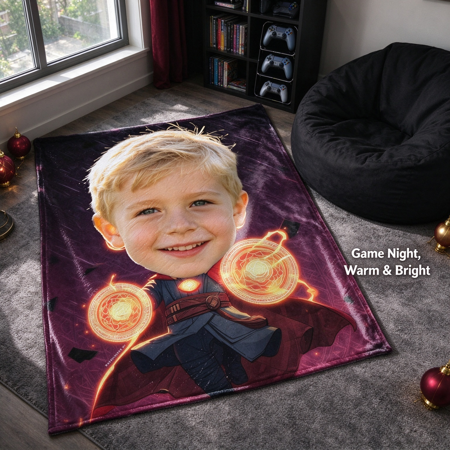 Custom Face Superhero Blanket Ultra Soft Flannel Throw Personalized Magic Hero Fleece Bed Blanket for Kids Gift
