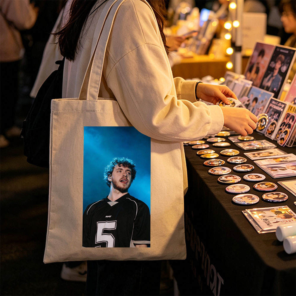 Lauv Performing on Stage in a Black Jersey with Number 5 - Canvas tote bags