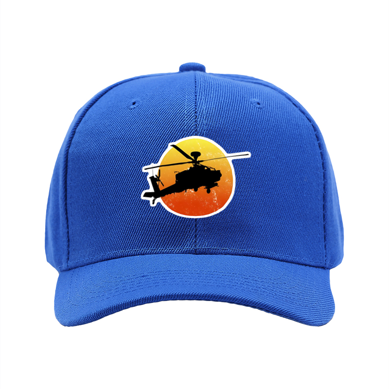 1pc New Baseball Cap Helicopter Silhouette Sunset Print Unisex Adjustable Hat for Outdoor Activities Men Women Casual Streetwear Fashion Accessories