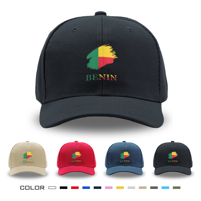 1pc New Baseball Cap with Benin Flag Print and Text Design Unisex Adjustable Hat for Outdoor Activities and Daily Wear Suitable for Adults Who Love National Culture and Fashion Styles