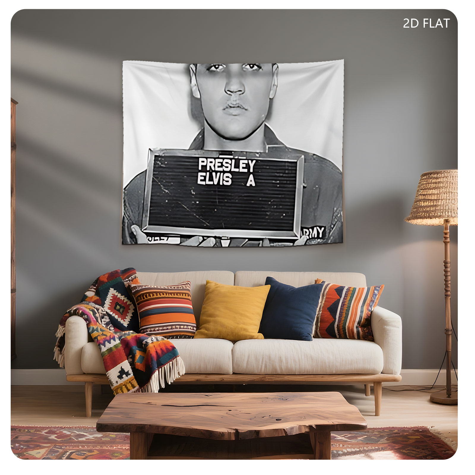 Elvis Presley Army Mugshot 1958 - Tapestry