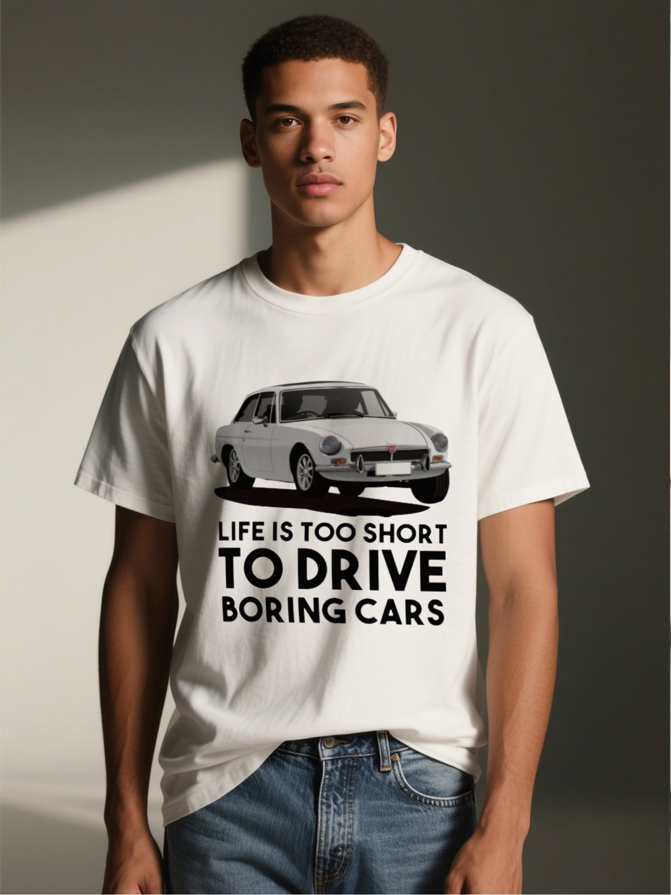Men's Printed T-Shirt Classic Car Graphic 