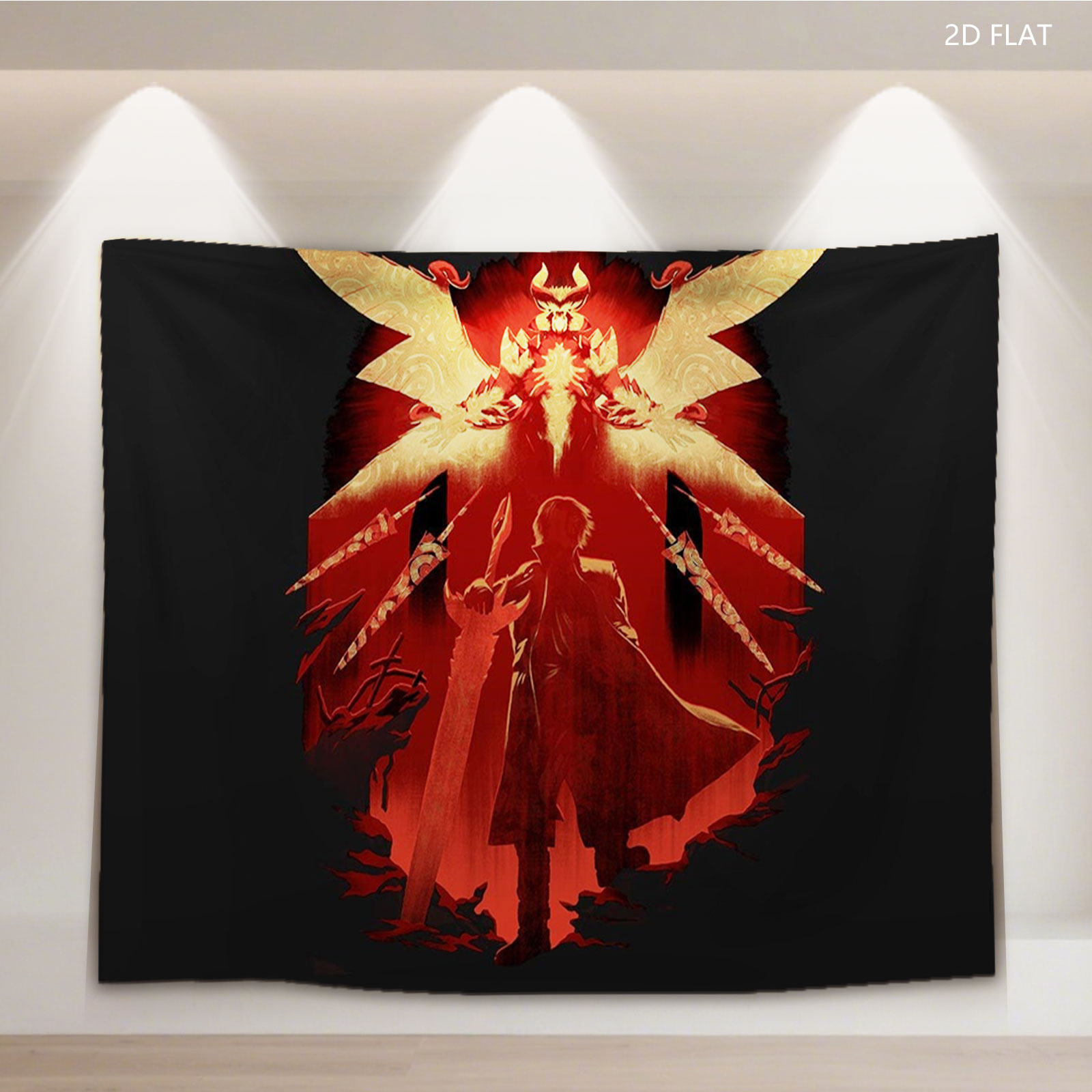 Demon King and Warrior: Shadow Duel in Crimson Realm - Tapestry