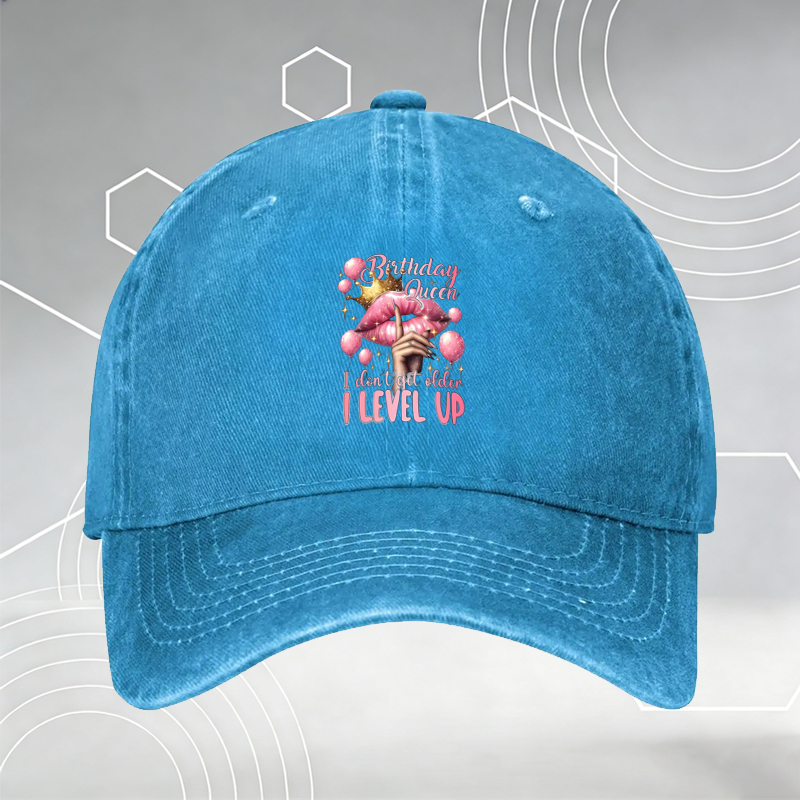New Baseball Cap Birthday Queen Crown Lips Print Adjustable Hat for Men Women Party Celebration Gifts Unisex Fashion Accessory Birthday Gift for Her Him