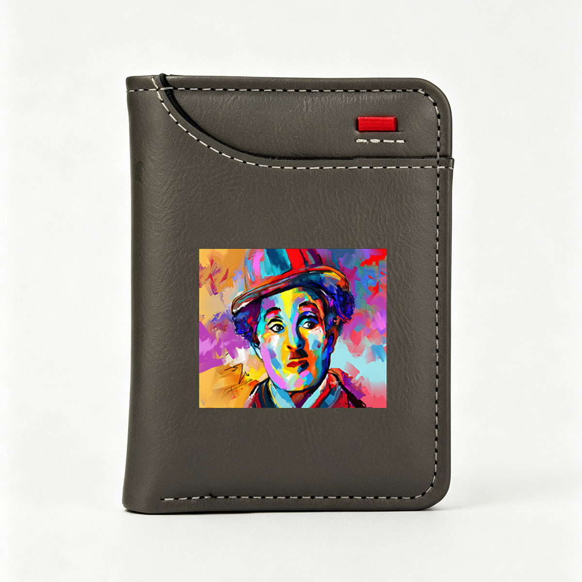 Colorful Portrait of a Man in a Hat - Vertical Style Wallet