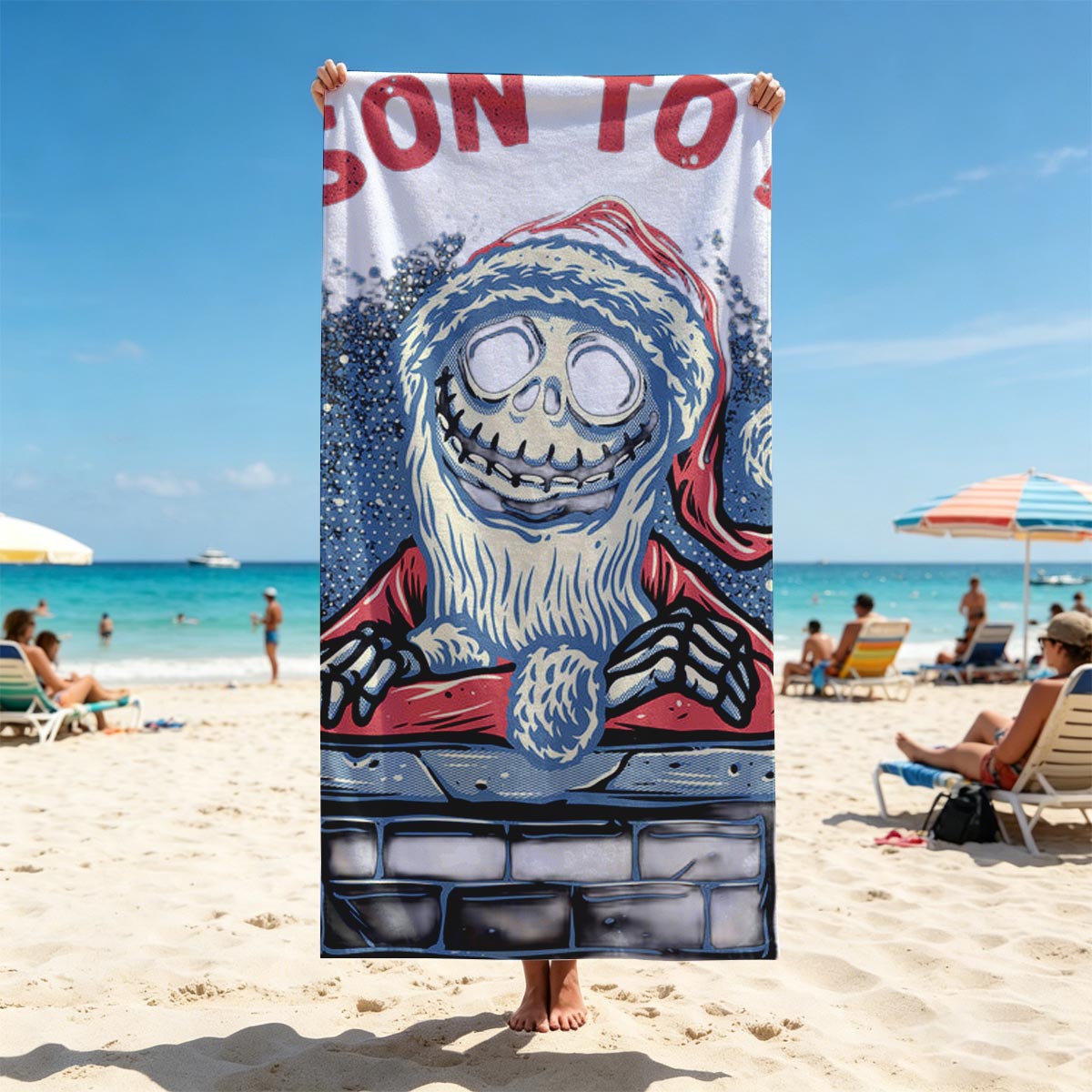 Jack Skellington as Santa: 'Tis the Season to Be Naughty - Beach towels