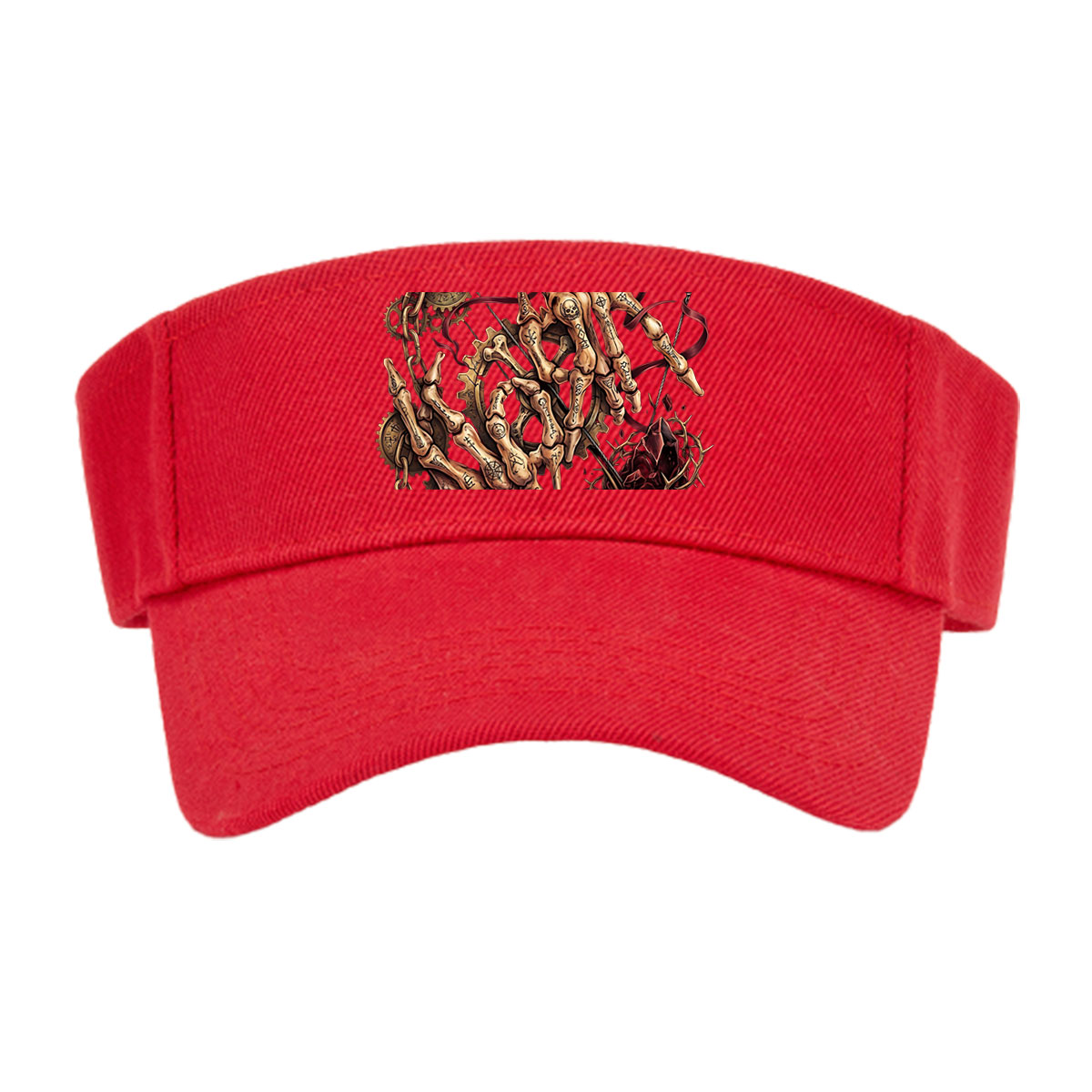 Skeleton Hands with Runes, Gears, and Thorns -  Visor cap