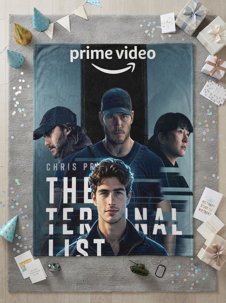 Custom Face Photo Flannel Fleece Blanket Personalized Action Thriller Movie Poster Throw Lightweight Anti-Pilling Cozy