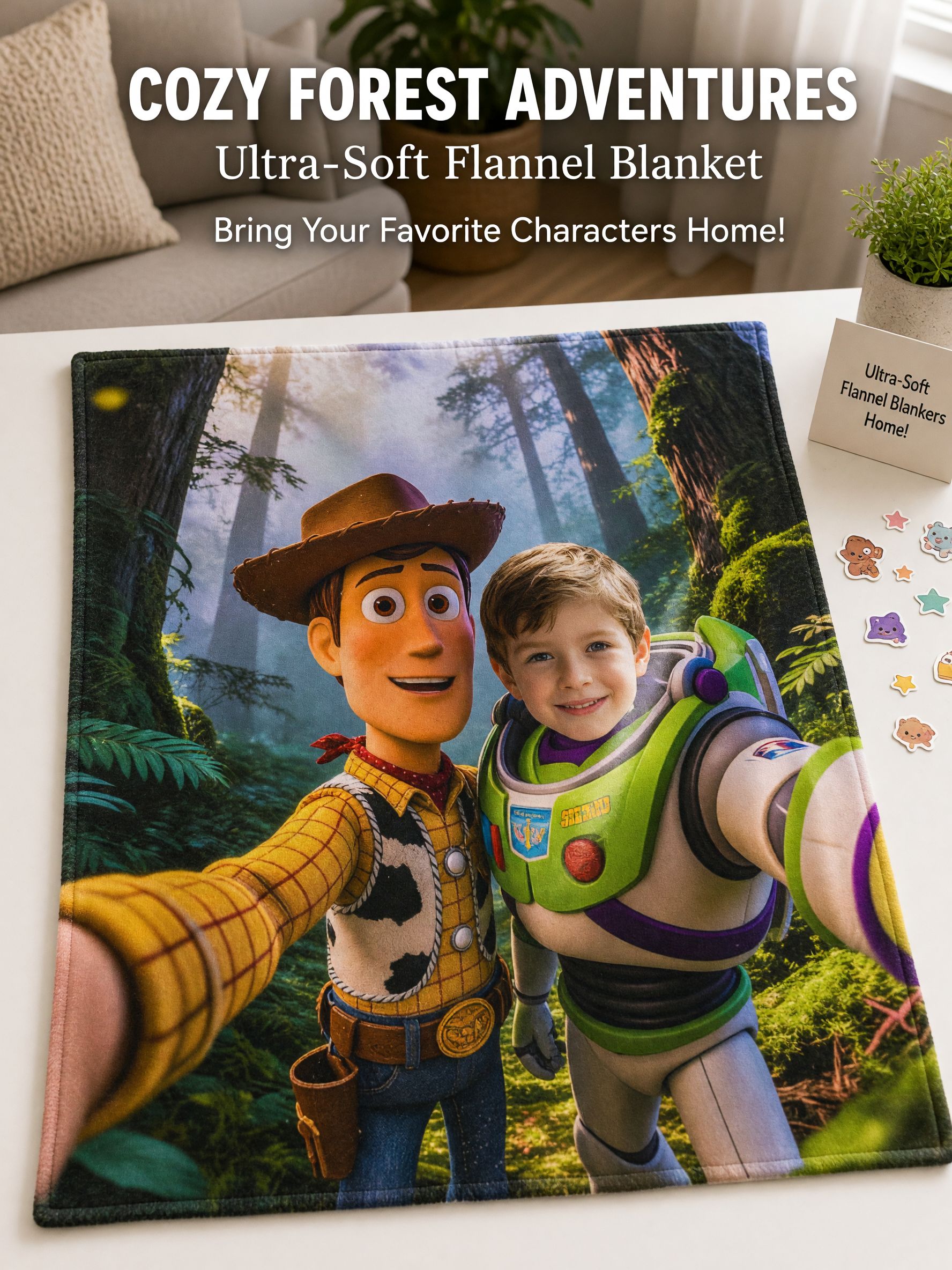 Personalized Custom Face Photo Flannel Blanket, Ultra Soft Cartoon Hero Bed Throw for Kids, Ideal Cozy Gift
