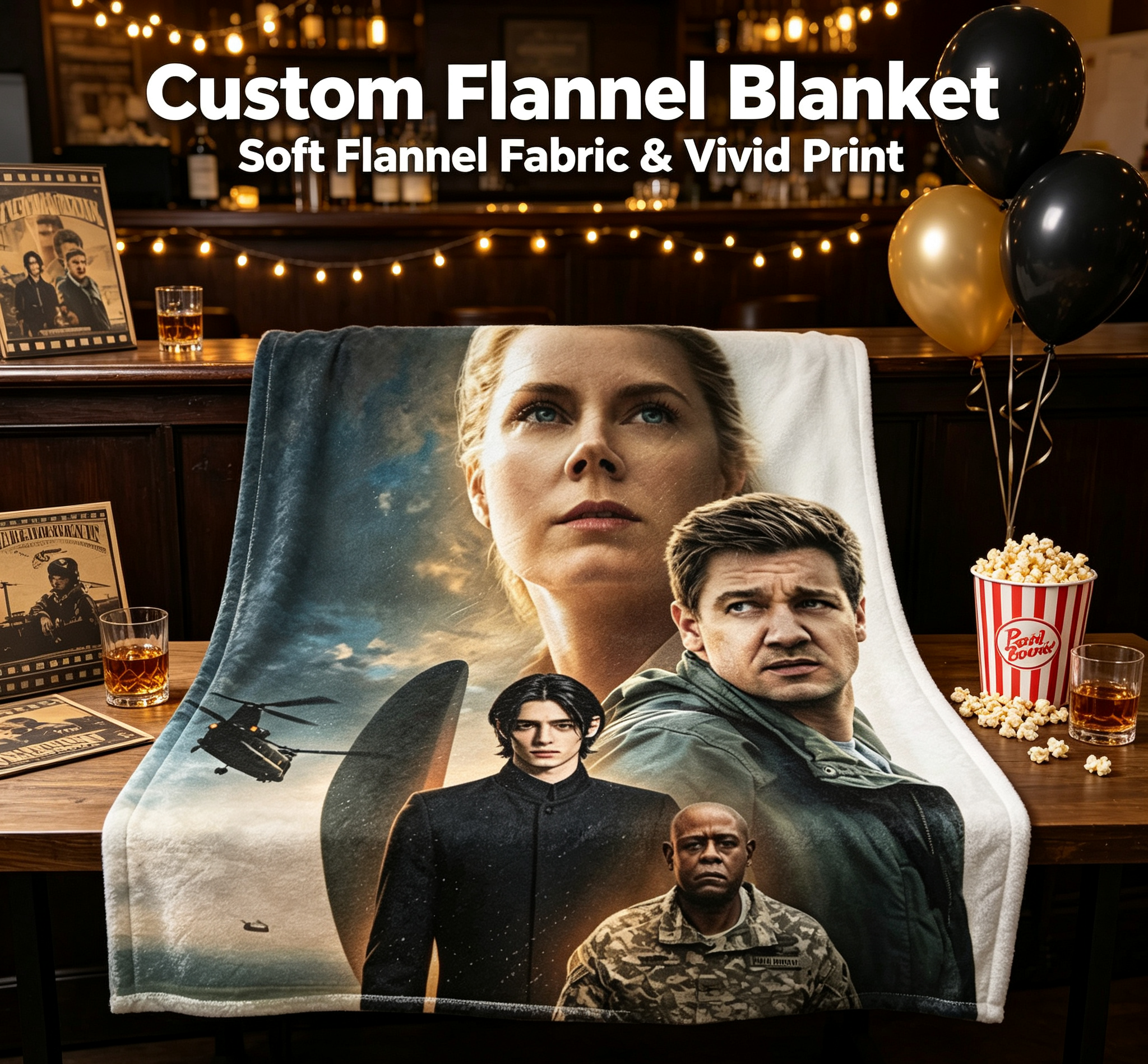Custom Face Blanket Arrival Movie Character Flannel Blanket Perfect for Movie Fans Cozy Home Use or Unique Gift Idea
