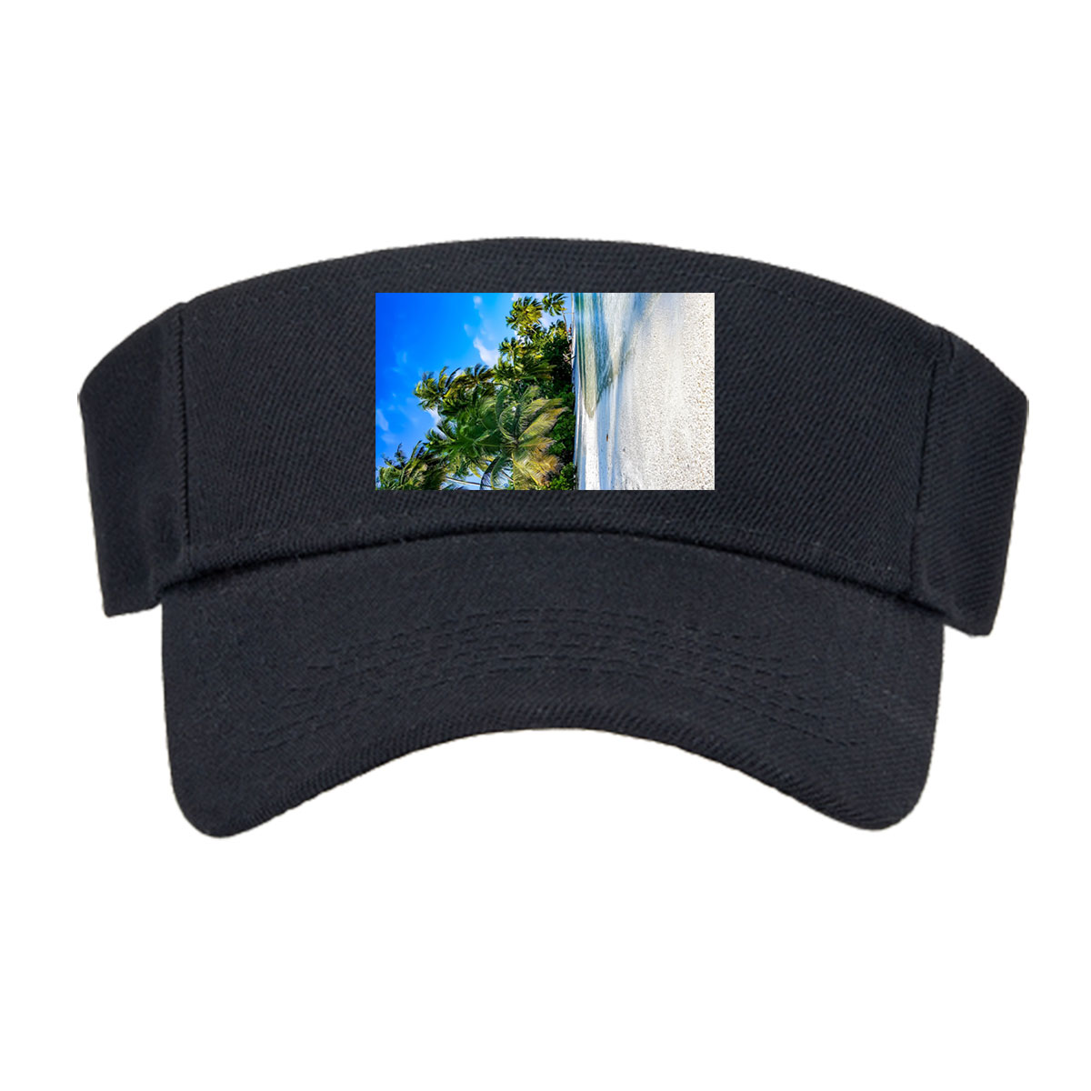 Tropical Beach with Palm Trees and Crystal Clear Water -  Visor cap