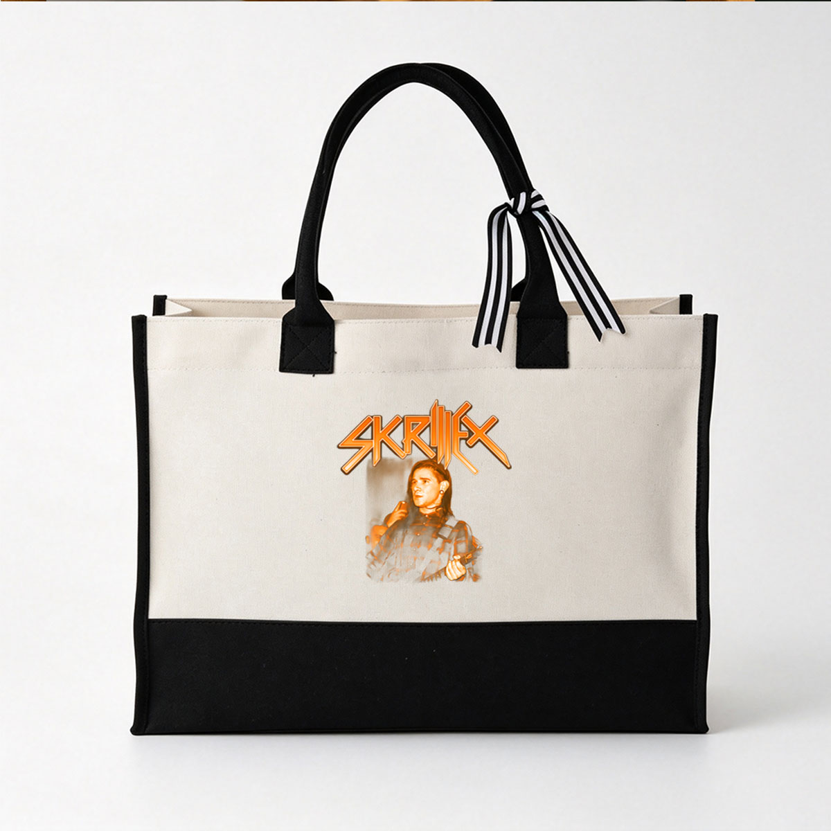 Skrillex: Electric Guitar Performance by the DJ and Producer - Canvas patchwork gift tote bag