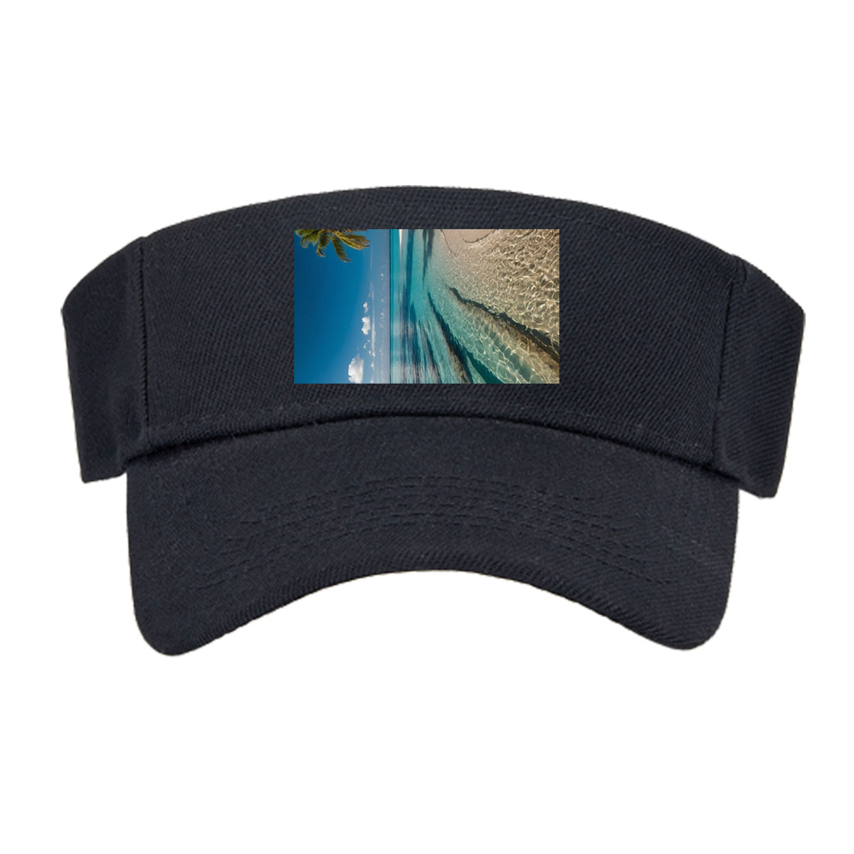 Crystal Clear Waters and Palm Trees on a Tropical Beach -  Visor cap