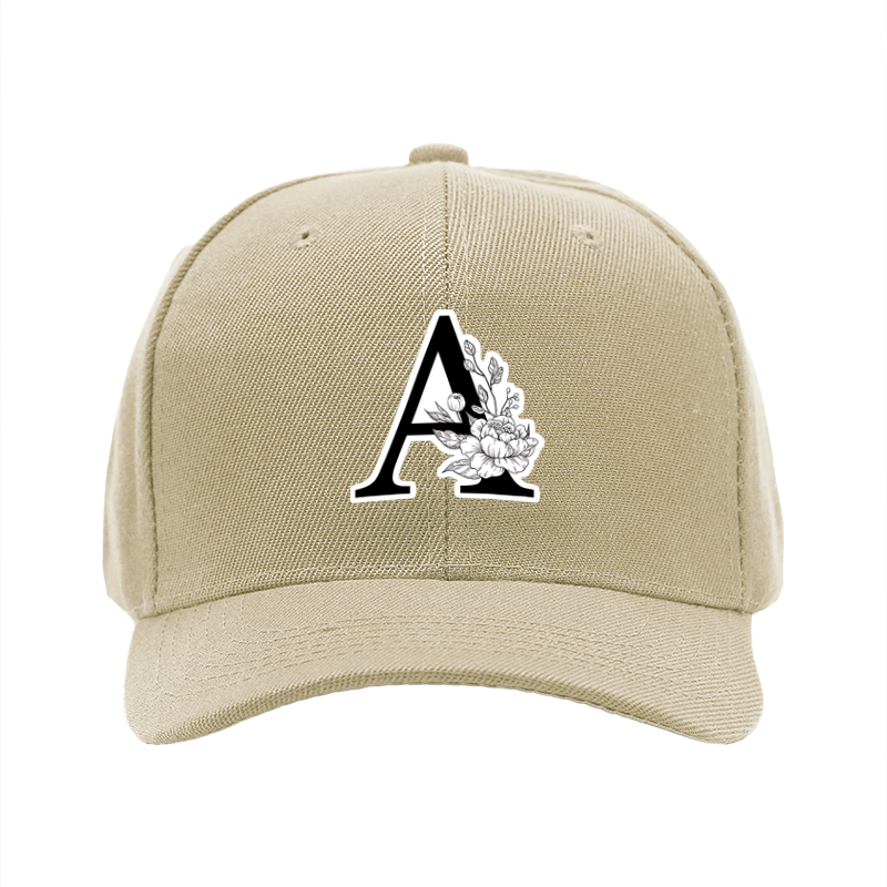 1pc New Baseball Cap with Letter A Floral Print Unisex Adjustable Hat for Outdoor Activities and Casual Wear Adults and Teens