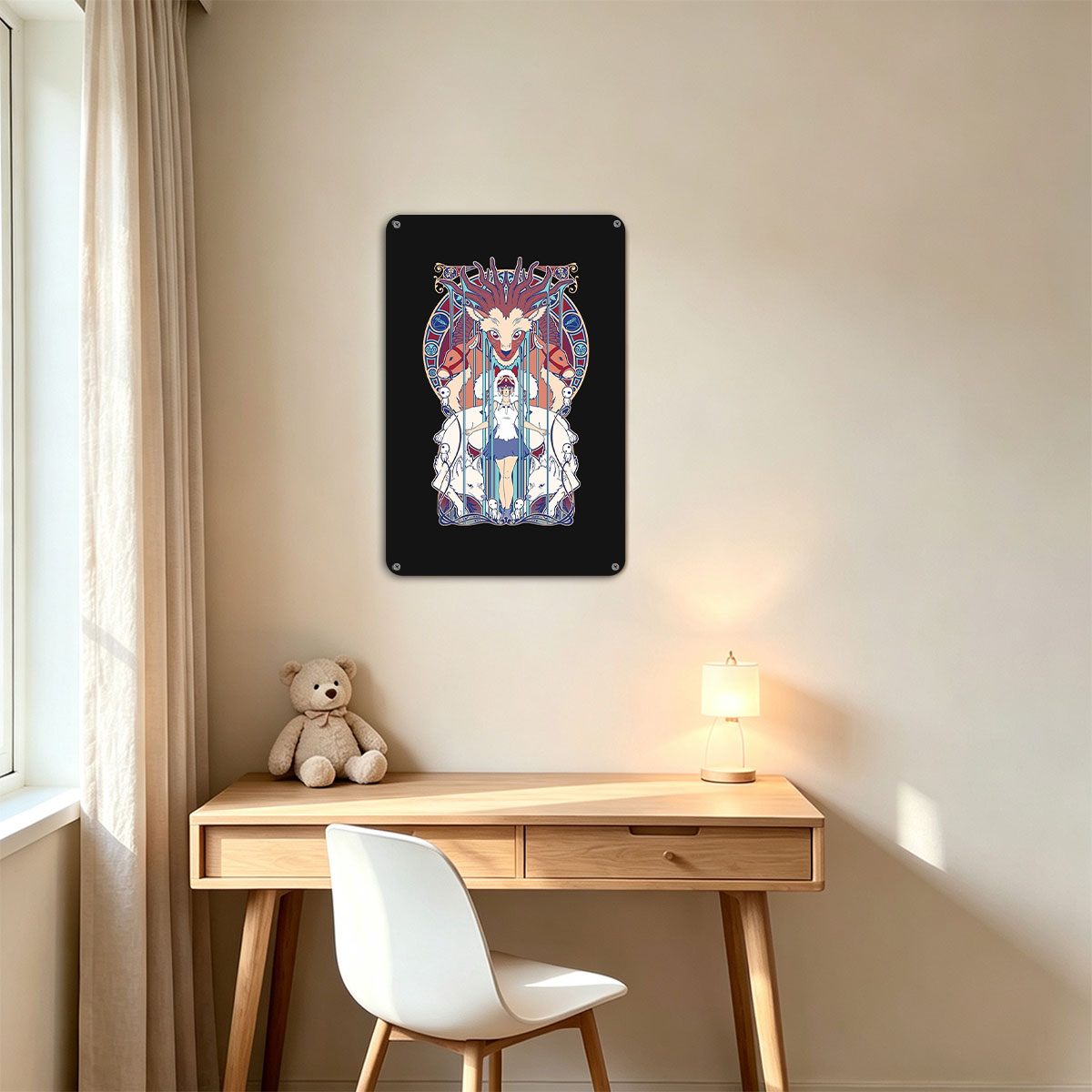 Sailor Moon and Luna in Art Nouveau Style with Mythical Creatures - painting