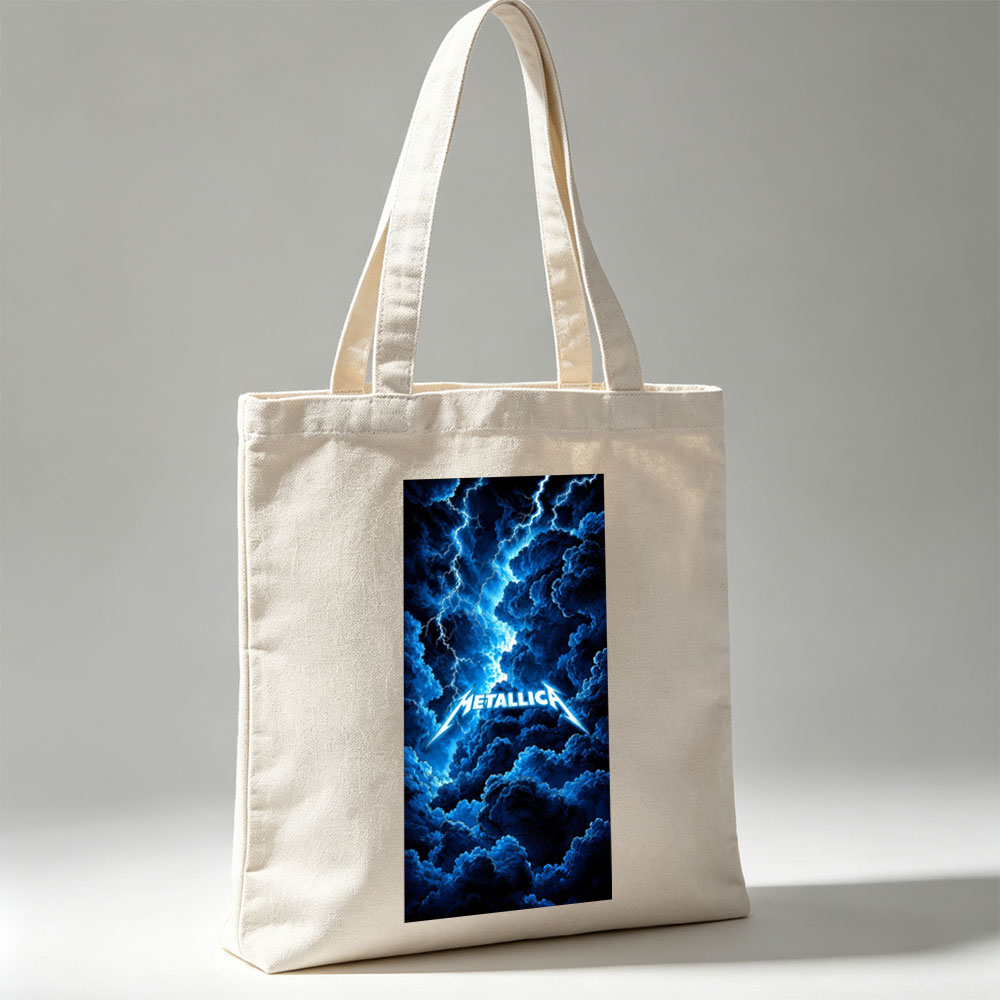 Metallica Stormy Sky Lightning Thunder Clouds Wallpaper - Canvas tote bags
